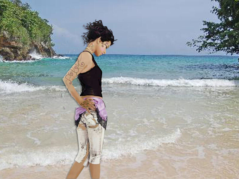 woman on tropical beach