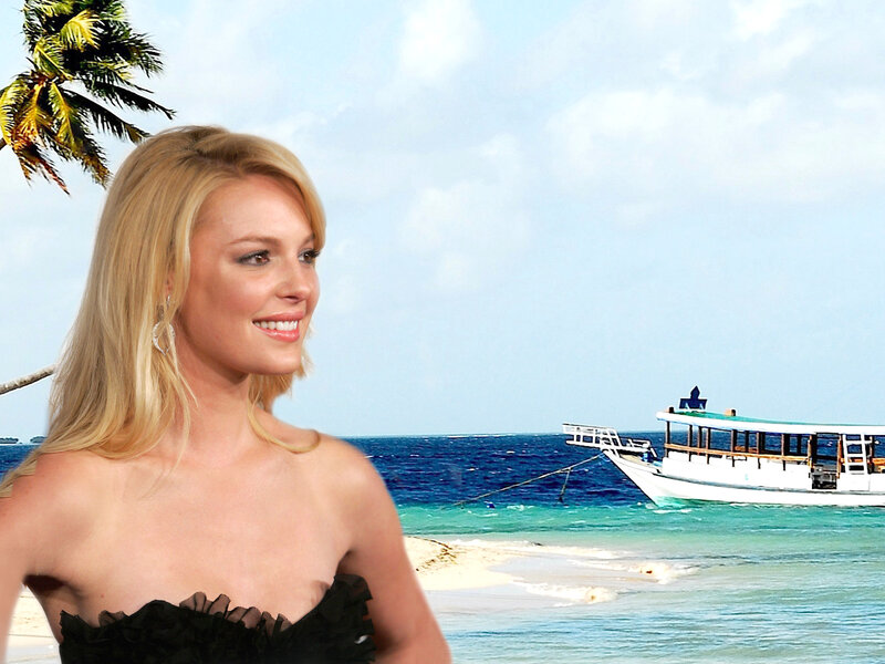 Woman on Tropical Beach — Blue, Serene, Afternoon, Photograph