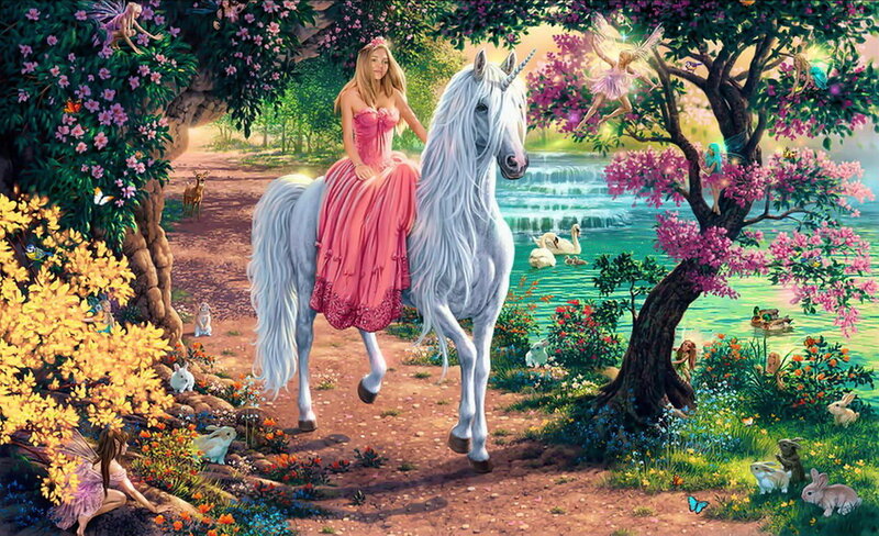 Woman on Unicorn — Pink