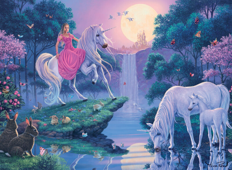 Woman on Unicorn — Purple