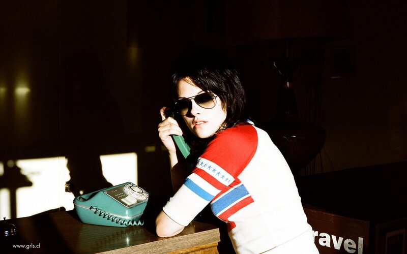 woman on vintage phone