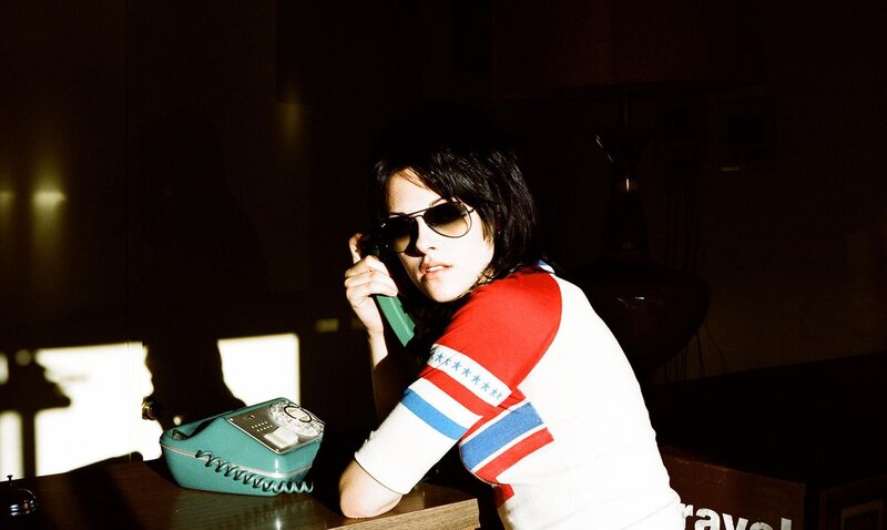 woman on vintage phone