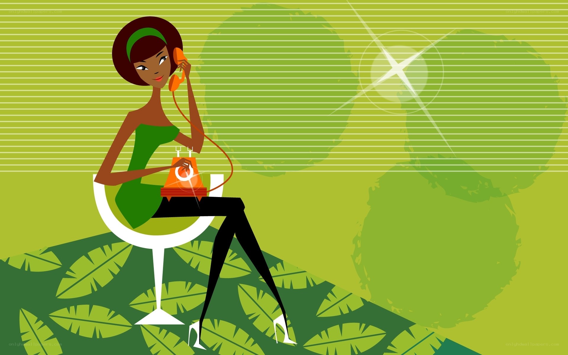 woman on vintage phone call