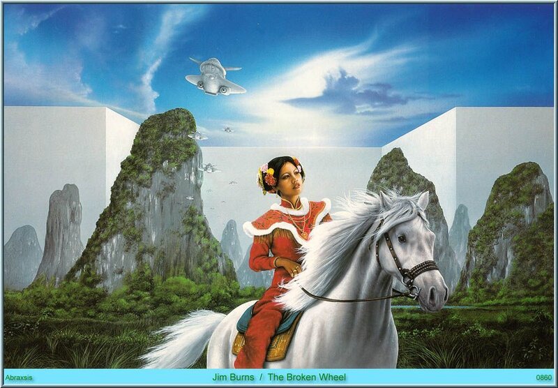 Woman on White Horse — Blue