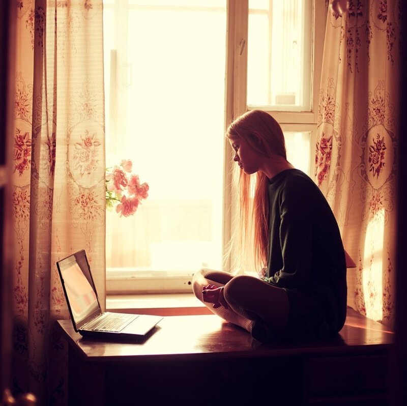 Woman on Windowsill — Brown