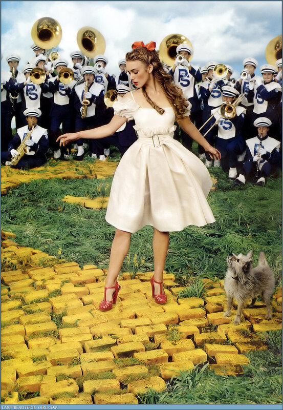 woman on yellow brick road