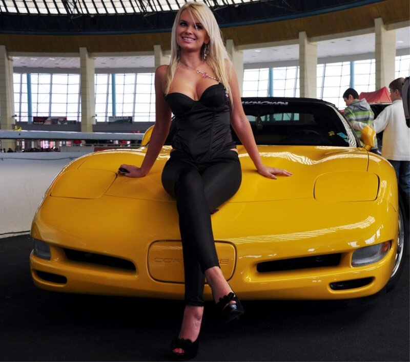 Woman on Yellow Car — Neutral