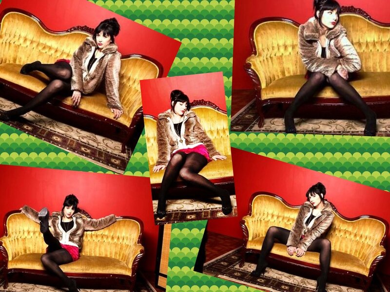Woman on Yellow Couch — Red