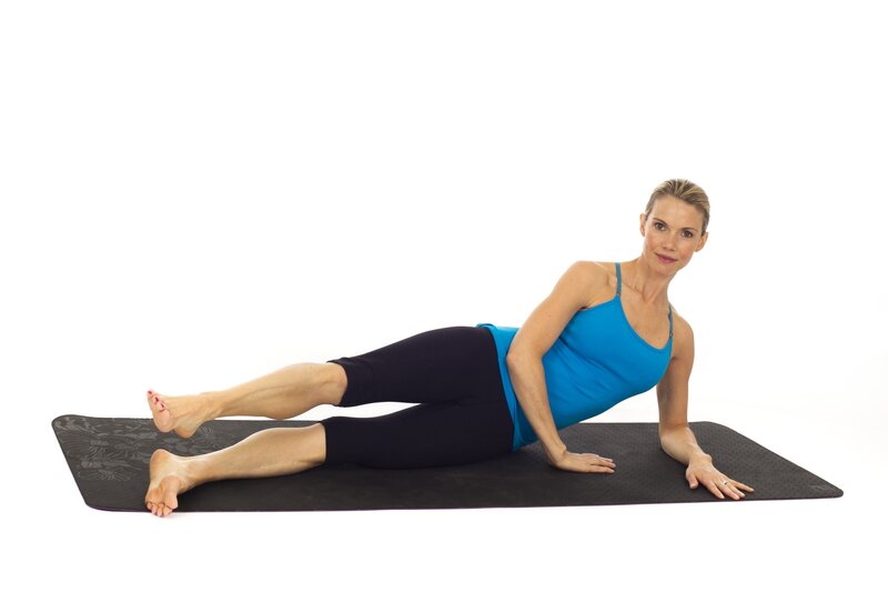 Woman on Yoga Mat — Blue