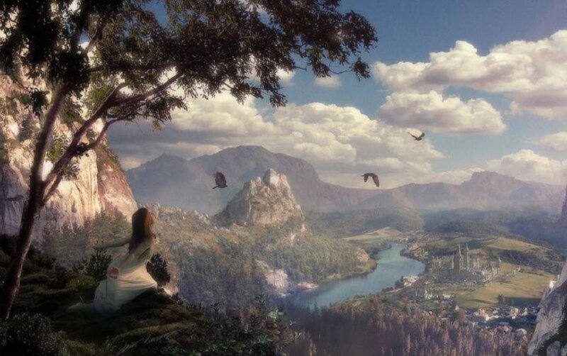 Woman Overlooking Valley