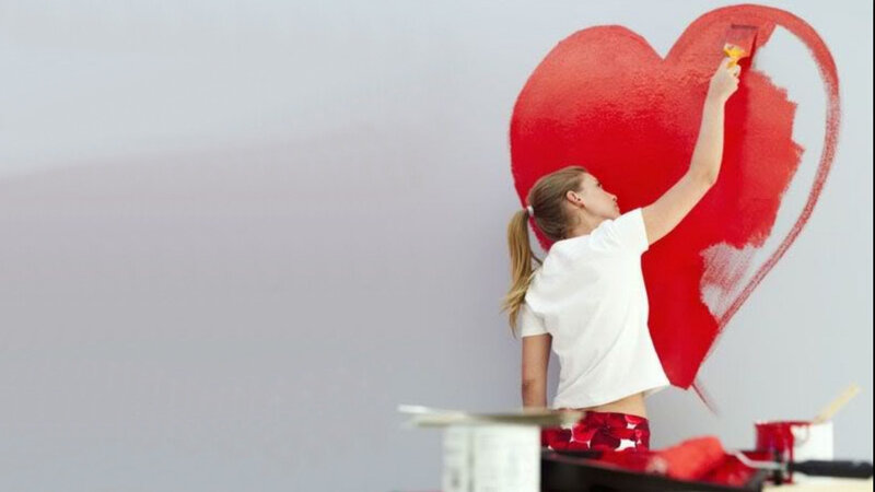 Woman Painting Heart