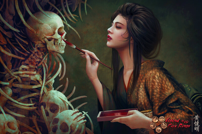 Woman Painting Skull