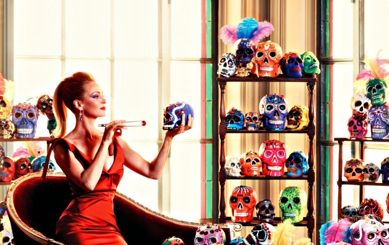 Woman Painting Skulls