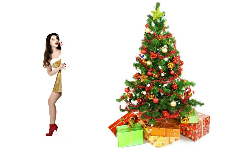 Woman Peeking Behind Tree