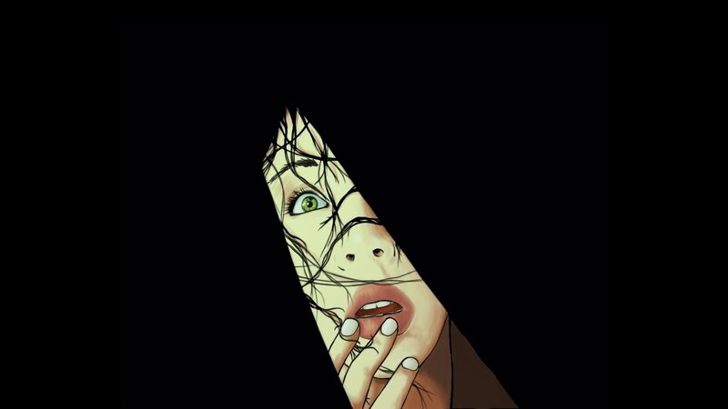 Woman Peeking from Darkness — Black