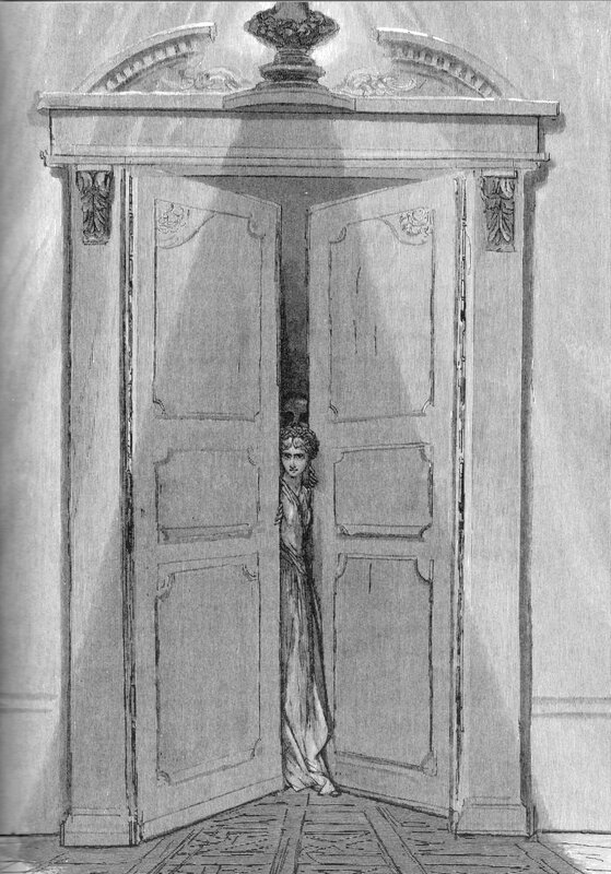 woman peeking from doorway