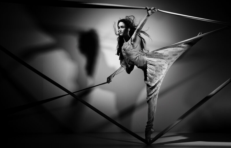 Woman Performing Dance Move — Black