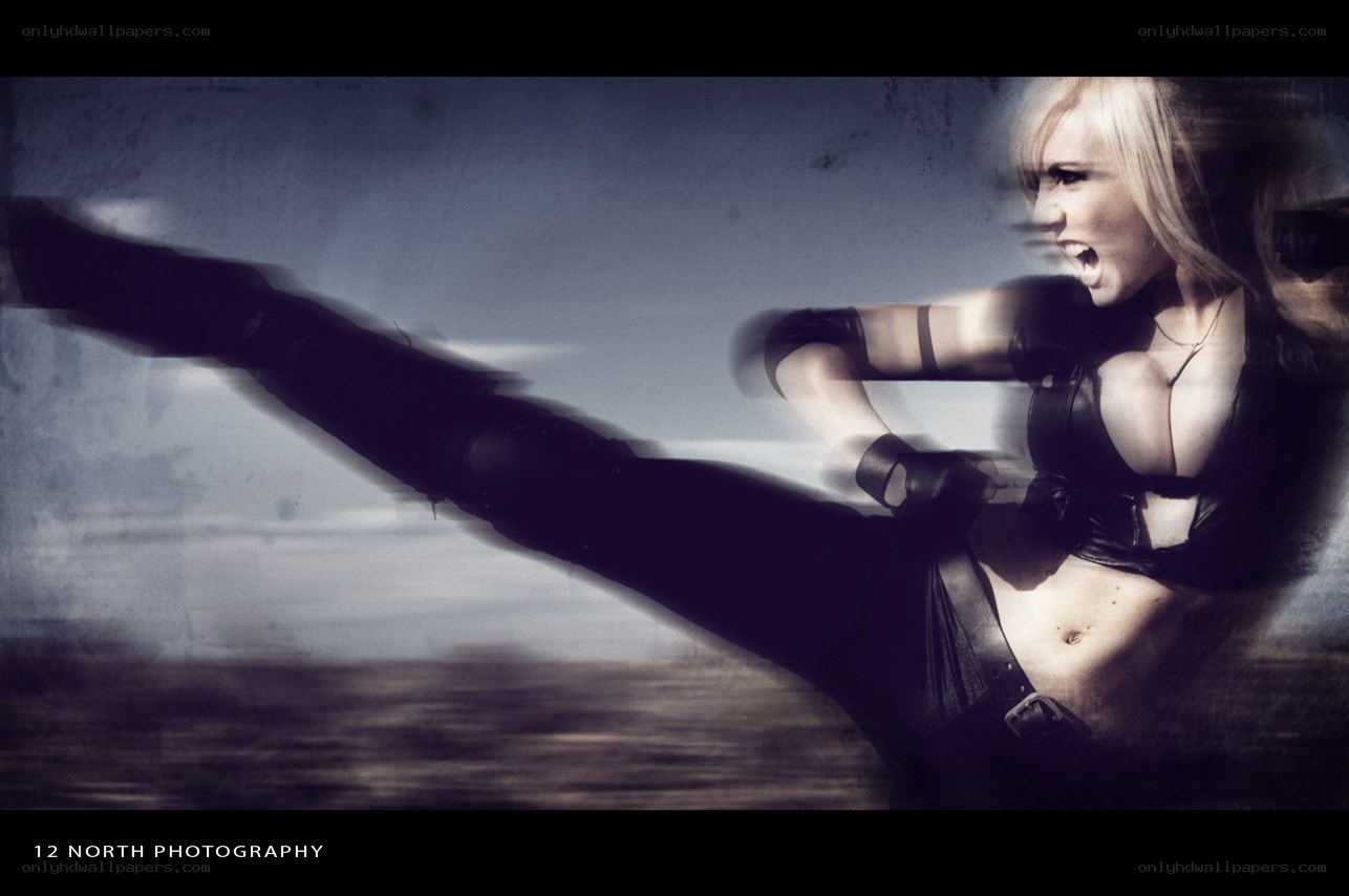 woman performing high kick