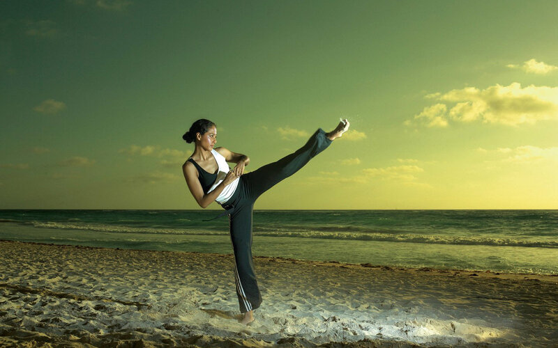 Woman Performing Kick