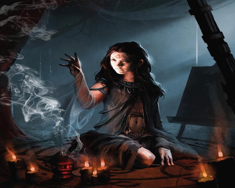 Woman Performing Magic Ritual