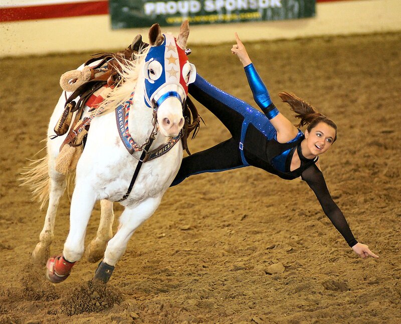 Woman Performing on Horse — Brown