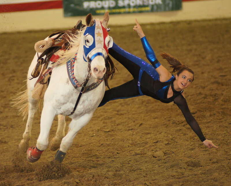 Woman Performing on Horse