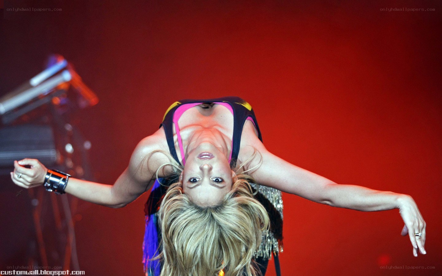 Woman performing on stage