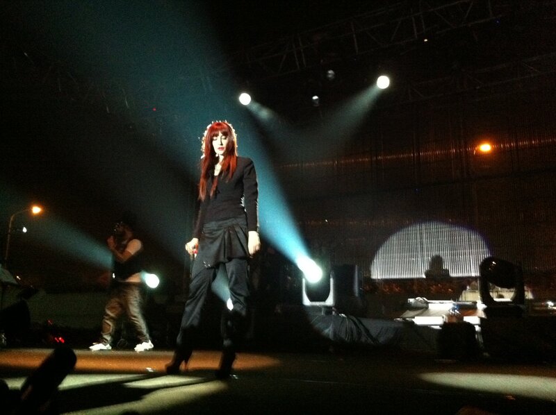 Woman performing on stage