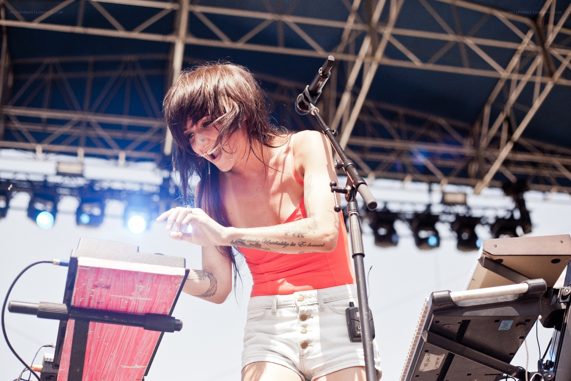 woman performing on stage
