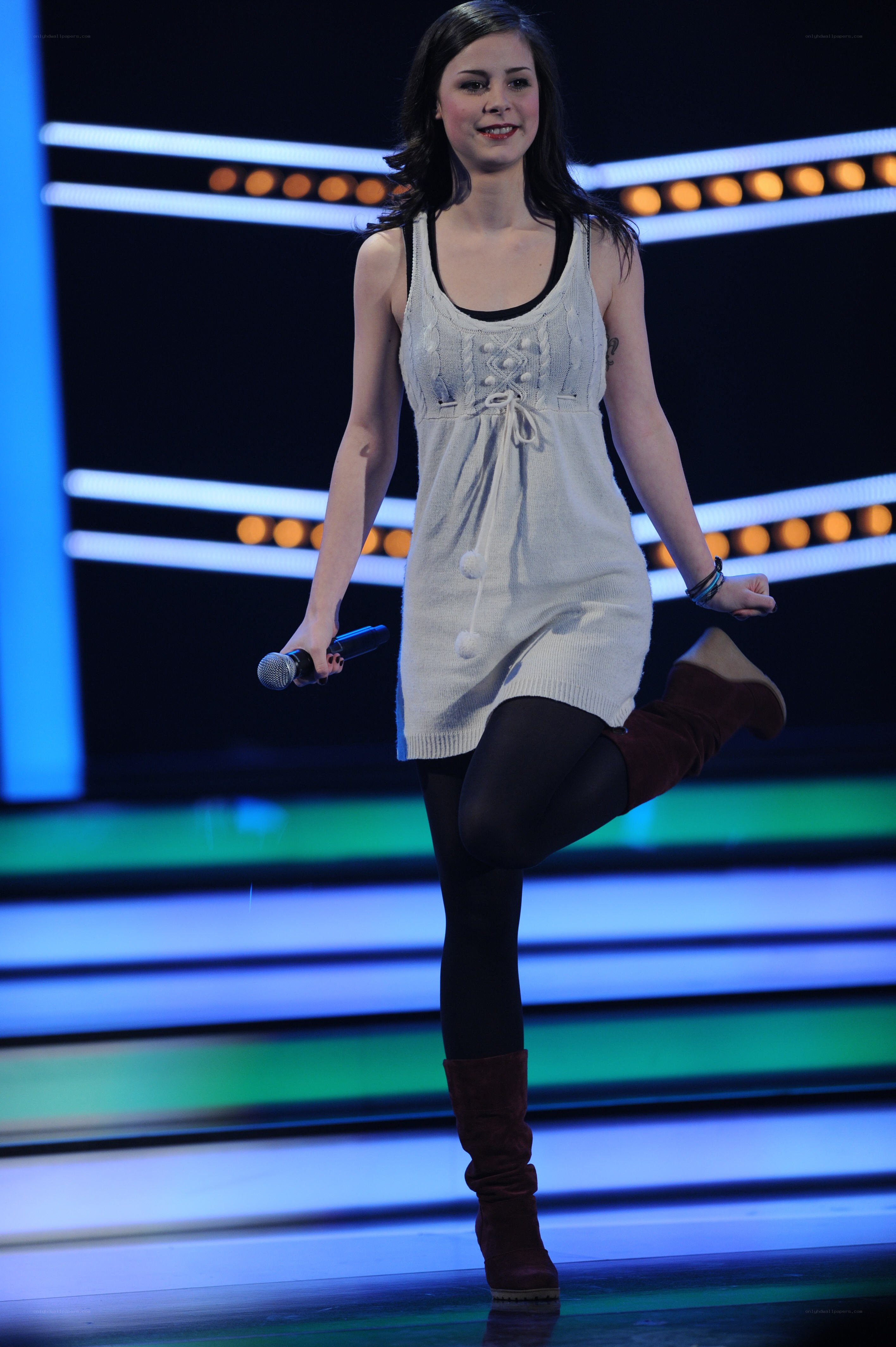 Woman performing on stage