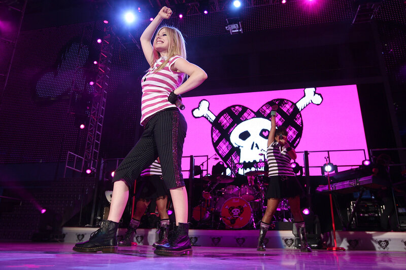 Woman Performing on Stage — Pink, Energetic, Night, Photograph