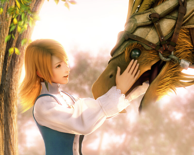 woman petting a dragon