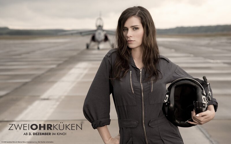woman pilot on airfield