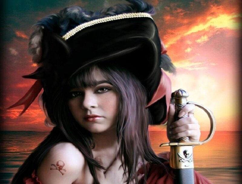 Woman Pirate with Sword