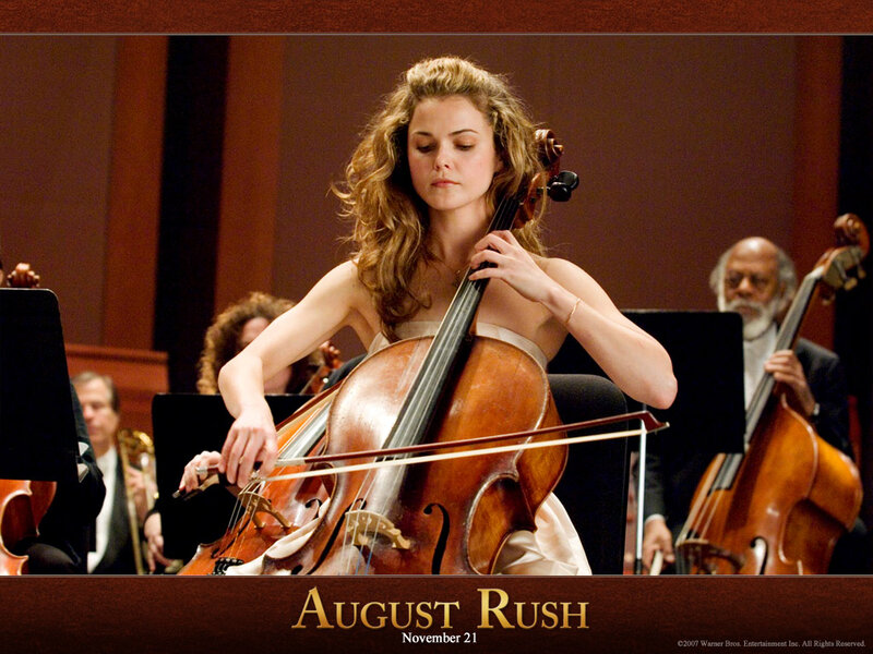 Woman Playing Cello — Brown, Focused