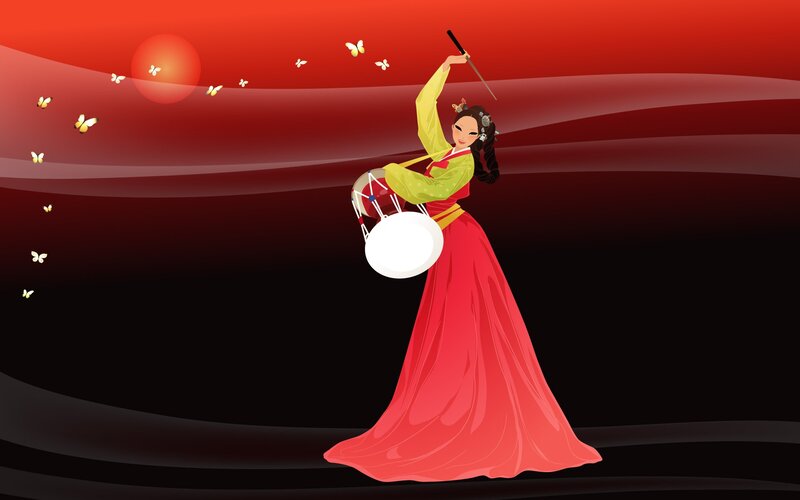 Woman Playing Drum