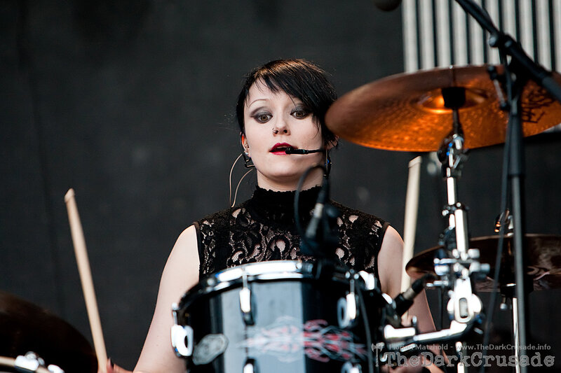 Woman Playing Drums — Black