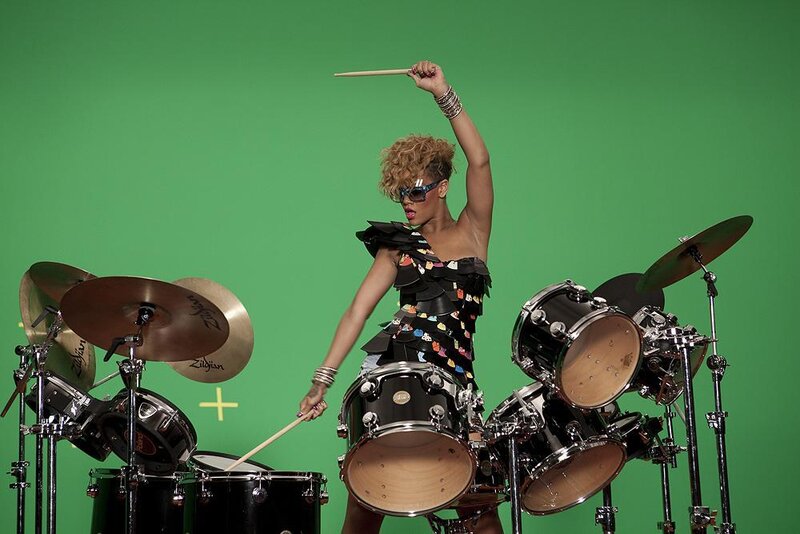 Woman Playing Drums