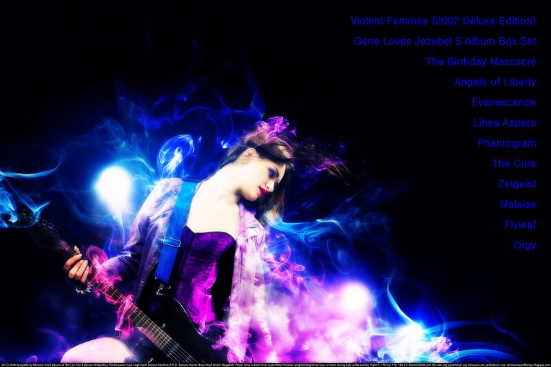 Woman Playing Electric Guitar — Blue