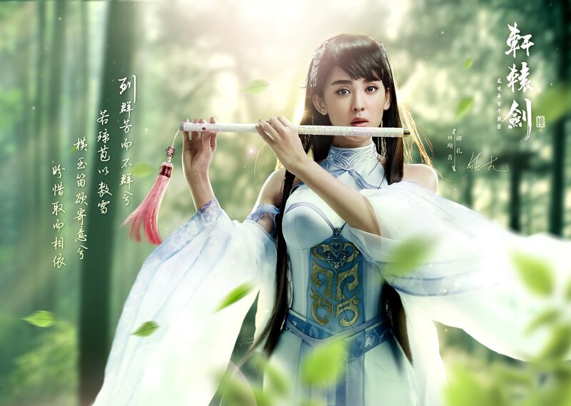 woman playing flute in forest