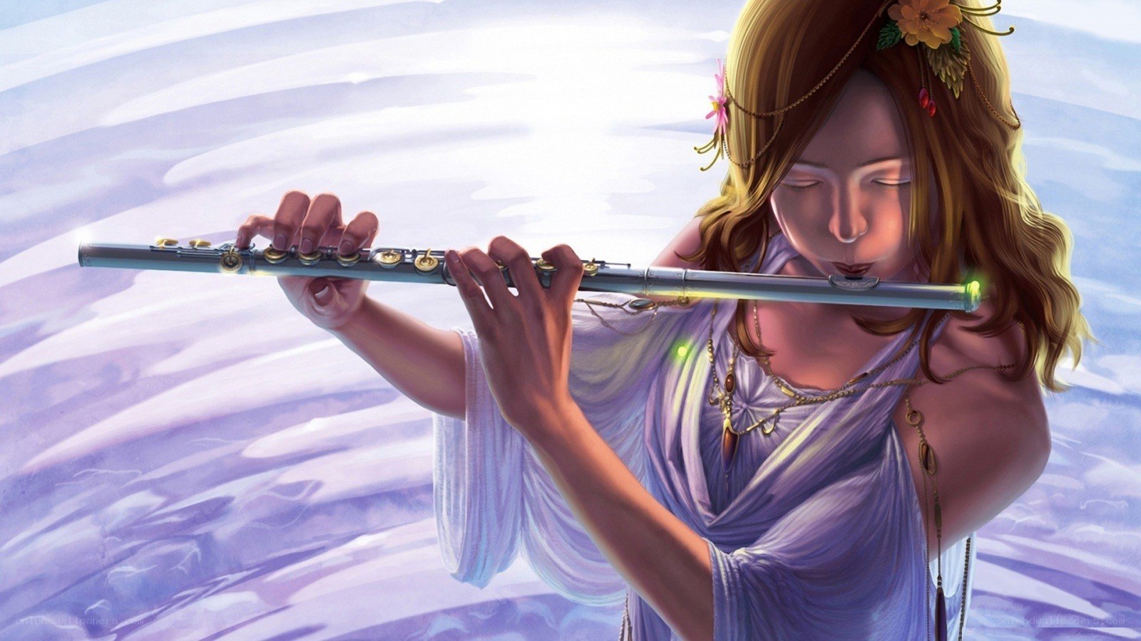 woman playing flute