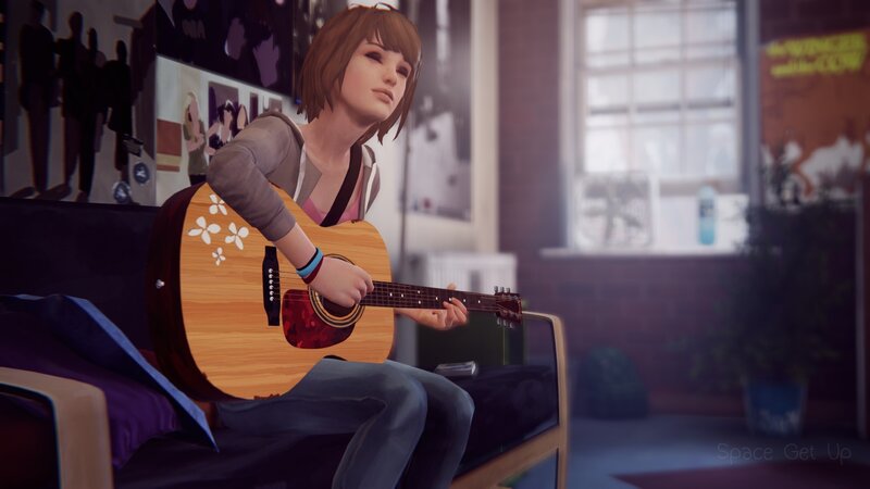 Woman Playing Guitar — Brown, Calm, Afternoon, 3d Render