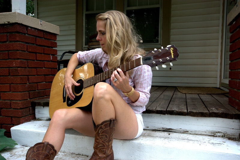 Woman Playing Guitar — Brown, Relaxed