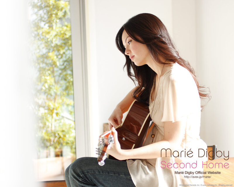 Woman Playing Guitar — White, Serene