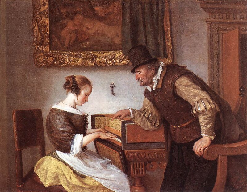 Woman Playing Harpsichord