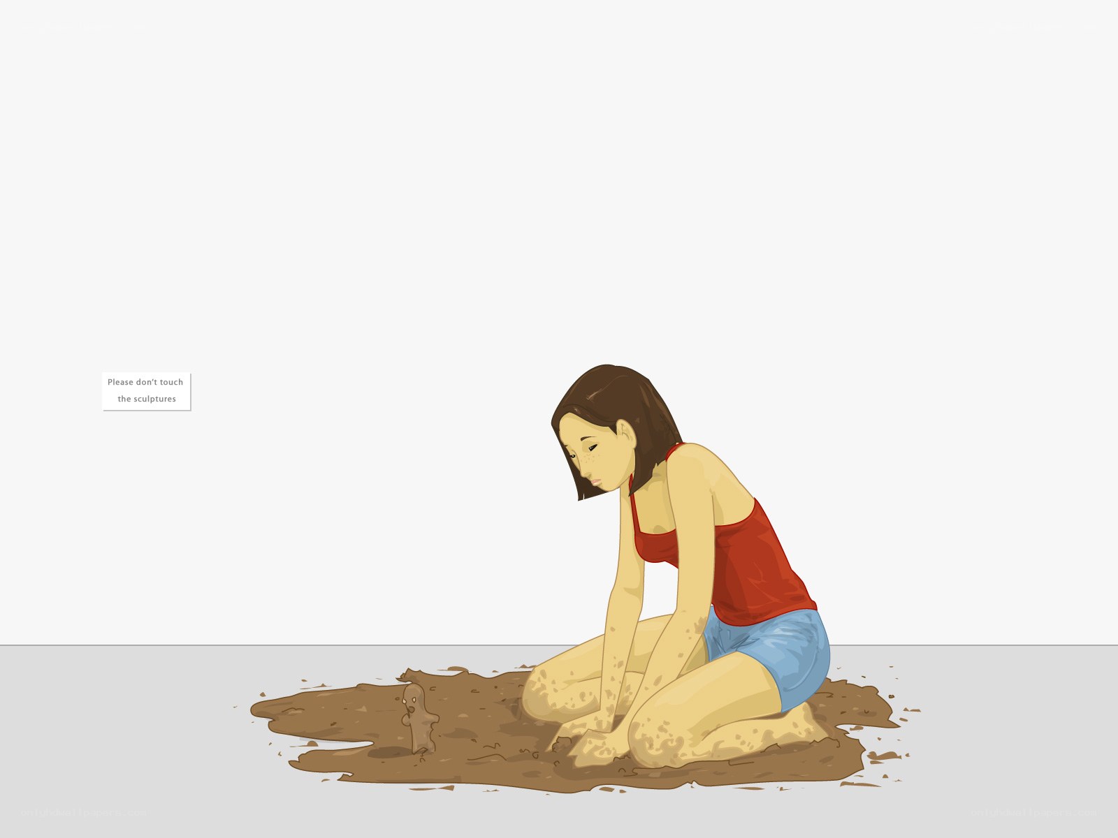 woman playing in mud