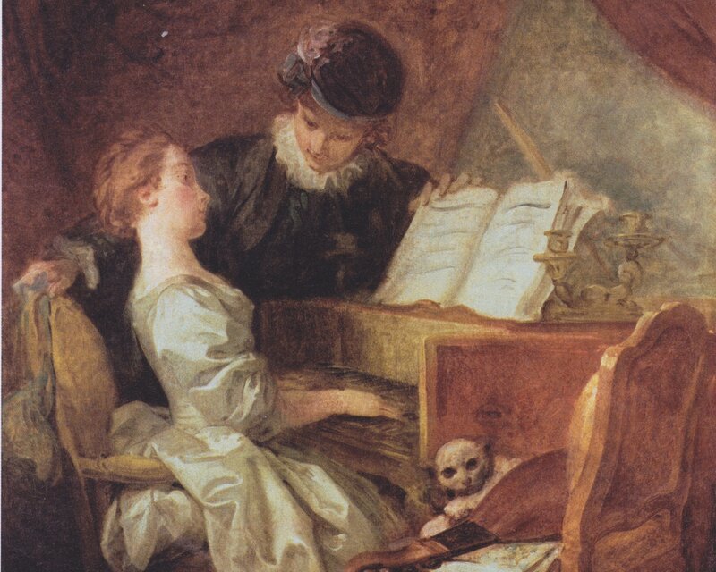 Woman Playing Piano — Brown, Intimate