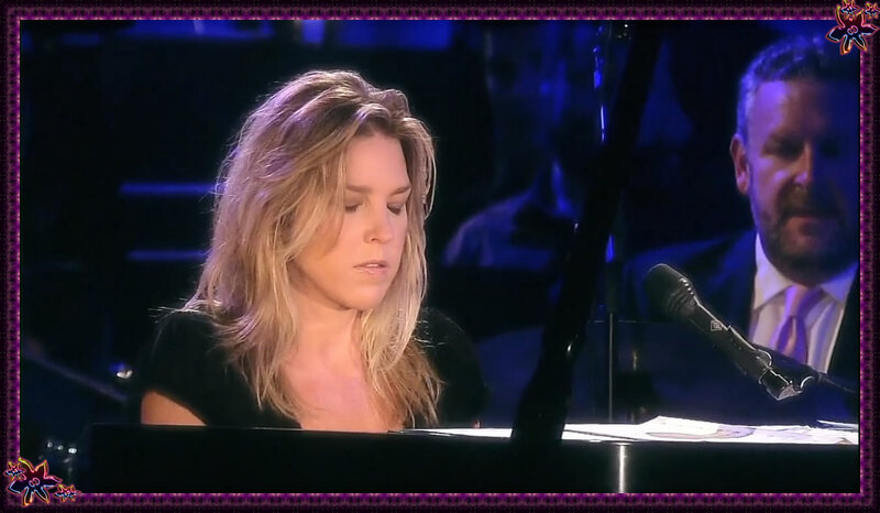Woman Playing Piano — Purple, Focused