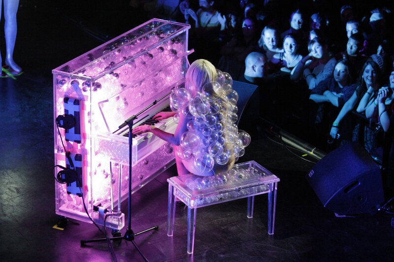 Woman Playing Piano — Purple
