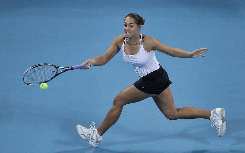 Woman Playing Tennis — Blue